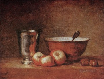 古典的な静物画 Painting - 銀杯 ジャン・バティスト・シメオン・シャルダンの静物画